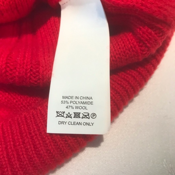 Kate Spade Red Wool Blend Ruffled Yoke Pom Pom Embellished Sweater - Picture 8 of 8